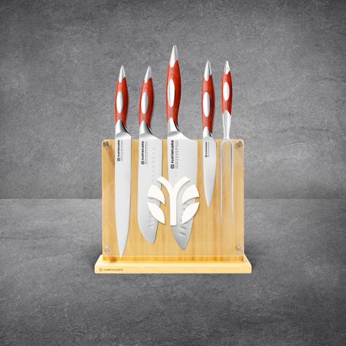 5 piece set with magnetic knife block